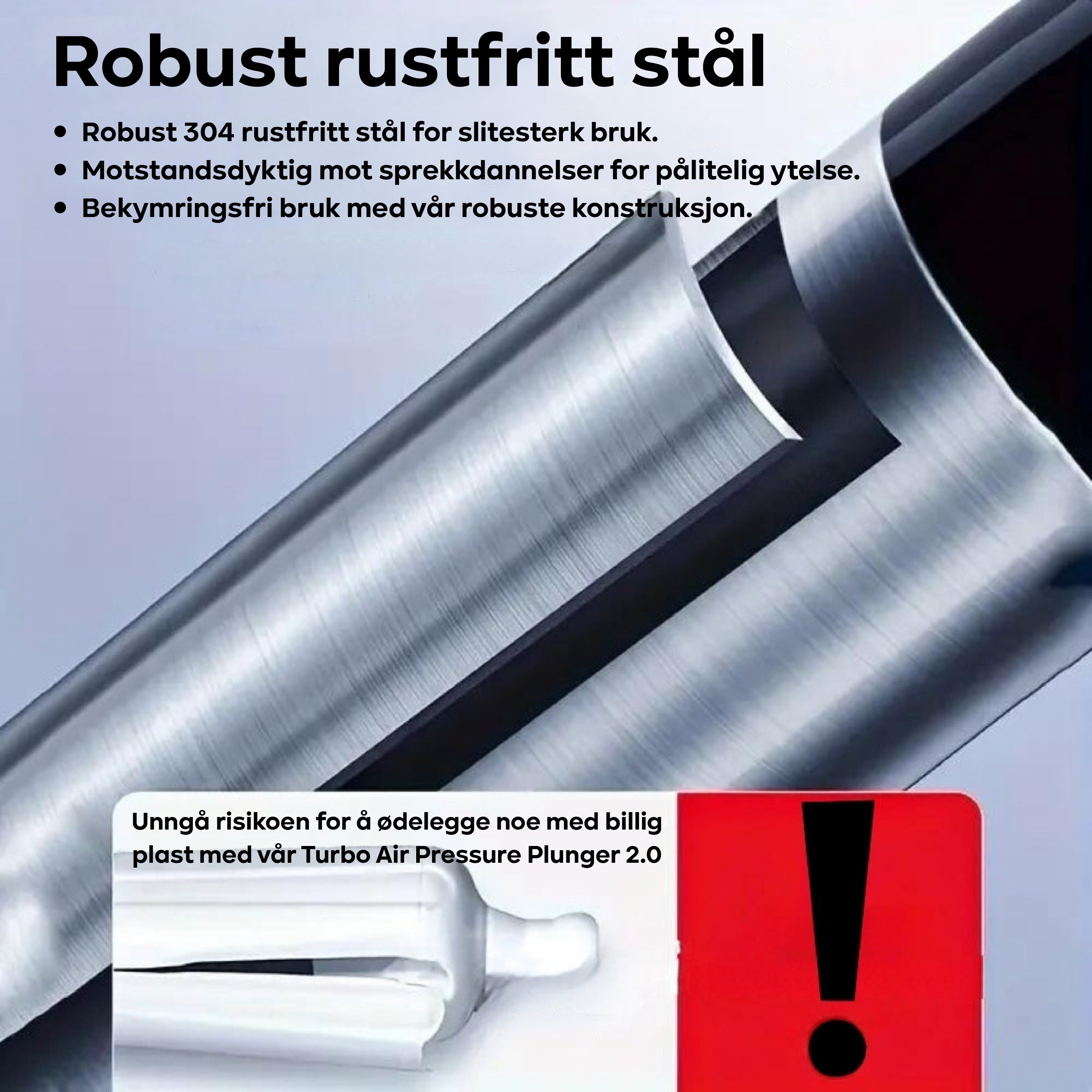 Forbedret Turbo Air Pressure Plunger 2.0™ - Fjerner alle tilstoppinger!