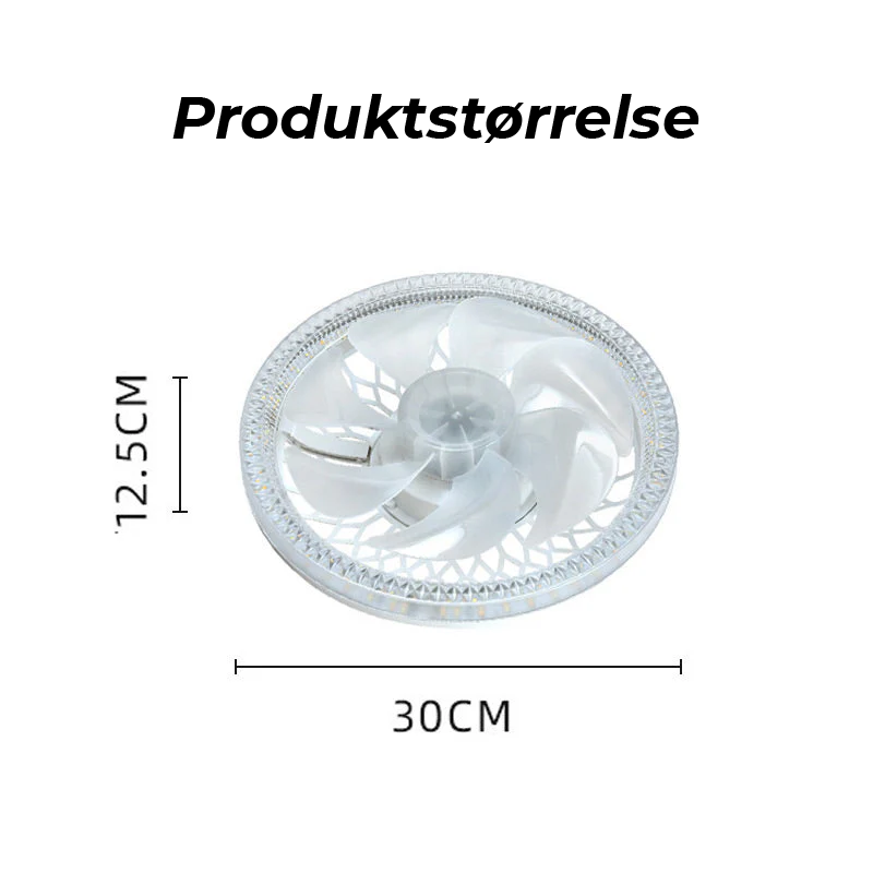 #2-i-1 Stillegående justerbart viftelys med fjernkontroll